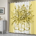 thumbnail image 4 of Shower Curtain for Bathroom Vintage Floral Eucalyptus Leaves Waterproof Bath Curtains Shower Curtains with Hooks,Yellow White Stripes Bathroom Curtain Privacy Drapes for Bathtubs Toilet 36x72in, 4 of 9
