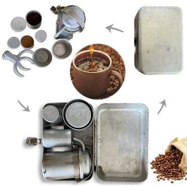 Extra RARE Collectors Camping Coffee Kit, Vintage Outdoor Coffee Pour Over Kit, Portable Espresso Maker Set for Travel Camping Hiking & Outdoor Adventures, Compact Camping Coffee Makers