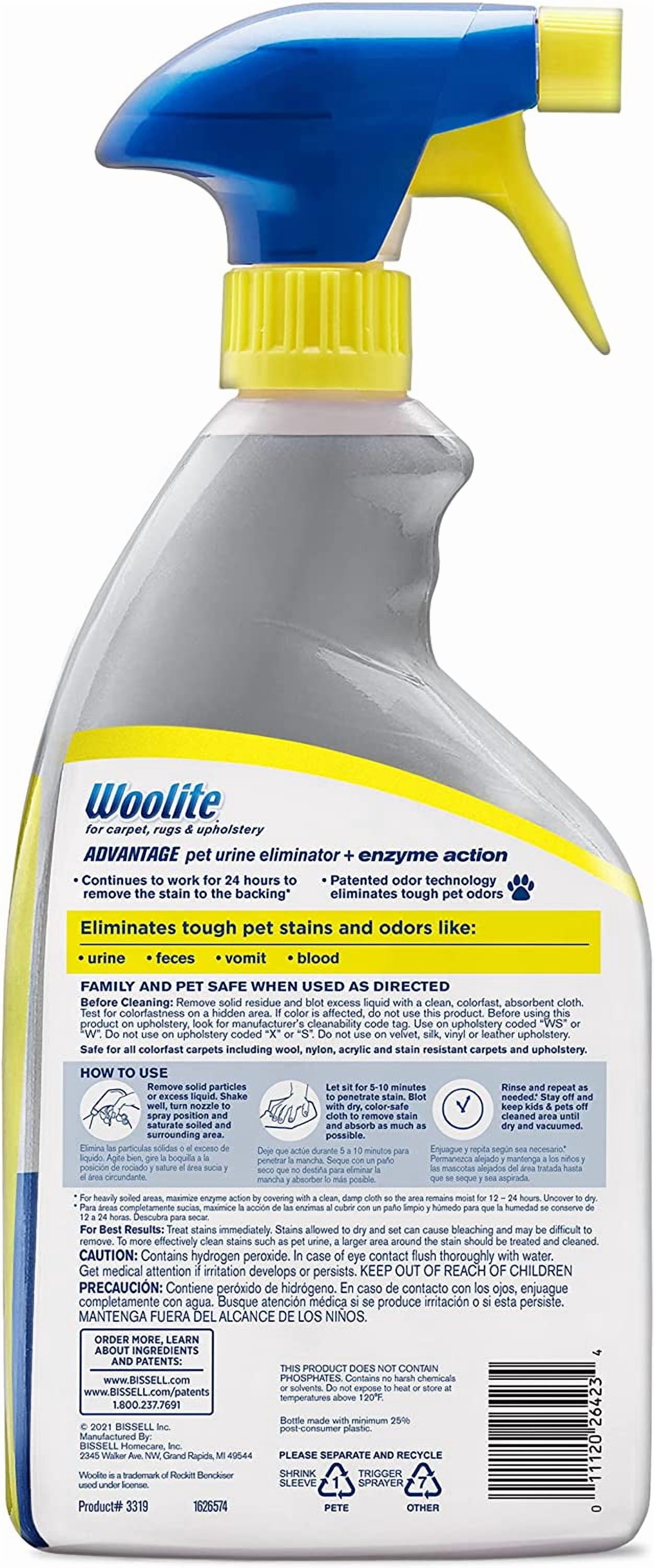 Woolite Advantage Pet Urine Eliminator, 44 Fl Oz, Pack of 2