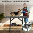 thumbnail image 5 of 46" Dog Grooming Table, Foldable Home Pet Bathing Station Table with Adjustable Arm, Non-Slip Desktop, Storage Tray& Noose, Black, 5 of 7