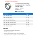 thumbnail image 2 of A/C Compressor Clutch Bearing - Compatible with 1985 - 1986, 1988 - 1995 GMC C2500 1989 1990 1991 1992 1993 1994, 2 of 2