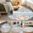 thumbnail image 5 of Round Rug 3.3Ft Washable Non-Slip, Easter Eggs Circle Area Rugs for Living Room Bedroom, Spring Daisy Eucalyptus Leaves Light Blue Wood Indoor Floor Mats Carpet Runner for Home Decor Aesthetic, 5 of 8
