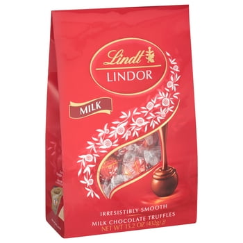Lindt LINDOR, Milk Chocolate Candy Truffles, Easter Chocolate, 15.2 oz. Bag, 1 Count