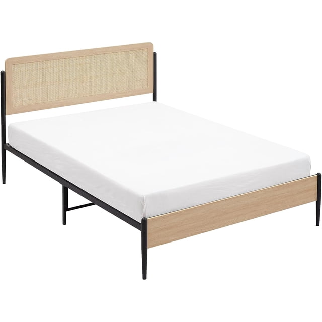 Bingirl Cadre de Lit Plateforme Classique Robuste en Métal Format Grand avec Tête de Lit en Fer Forgé, Pied de Lit et Rangement sous le Lit