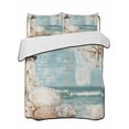 thumbnail image 2 of Coastal Nautical Twin Size Down Alternative Comforter, Lightweight Comforter Quilt Bedding Set with Pillow Shams Summer Beach Wave Starfish Shell All Seasons Bed Comforter Duvet Insert 68"x86", 2 of 7