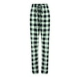 thumbnail image 4 of Bjutir Womens Pajamas Pants Casual Comfortable Micro Elastic Plaid Home Pants Drawstring Elastic Waist Loose Wide Leg Pajama Pants Green, 4 of 8