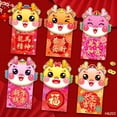 thumbnail image 4 of YAOMOBB Enveloppes Rouges de Nouvel An Dessin Animé Design Chance Argent Ensemble de 6 Fournitures de Fête de Printemps 2024, 4 of 6