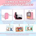 thumbnail image 5 of Cámara Instantánea para Niños de 1080P,Camara Fotografica Instanea,Camara Infantil para Niñas con Tarjeta SD de 32 GB y 5 Vols Papel de Irión,Cordón de Mano,Cable de Datos USB C, 5 of 5