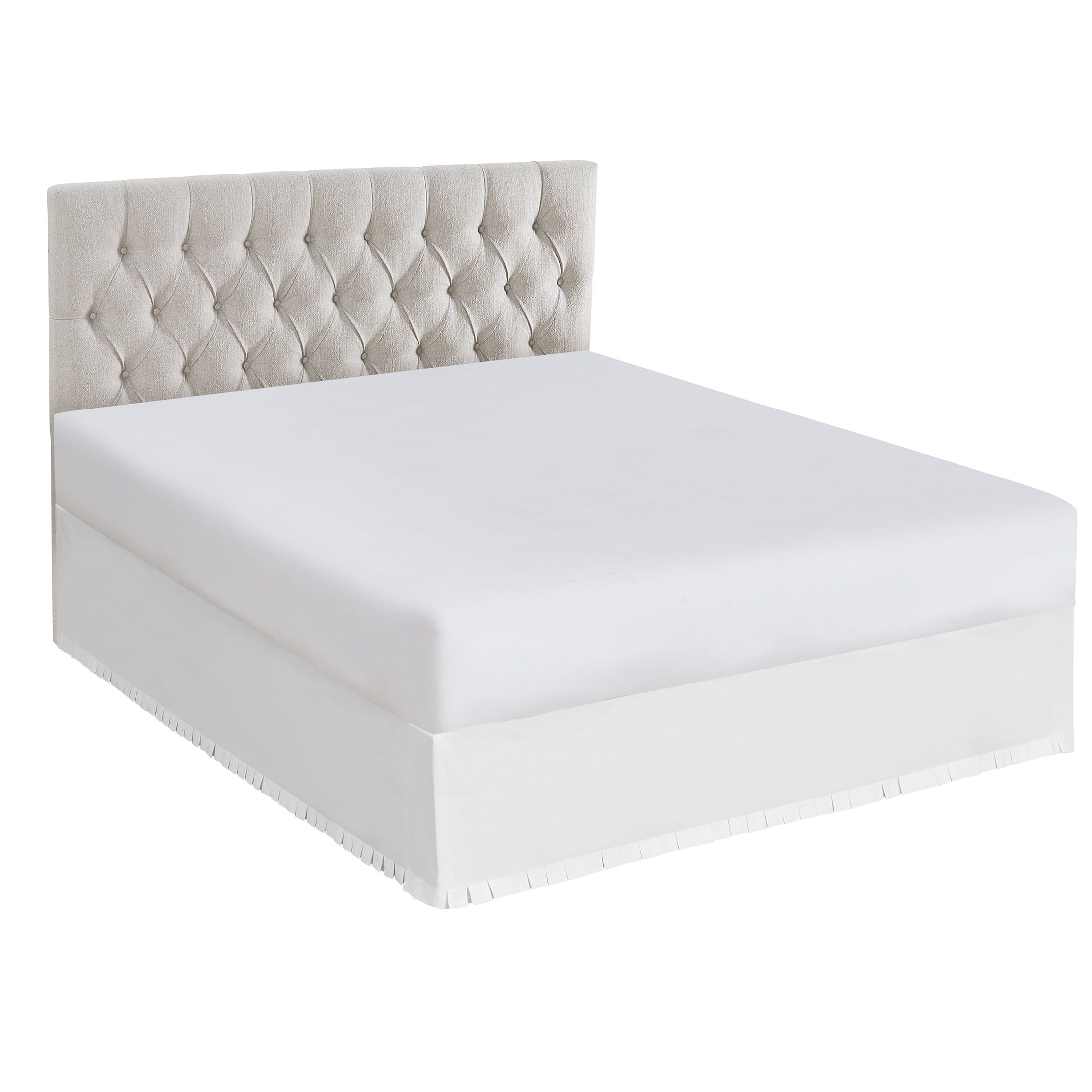 My Texas House White Box Pleat Bedskirt Cotton Bed Skirt, Full