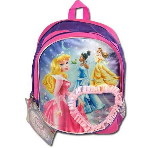 Disney Princesses backpack w clear vinyl heart shaped pocket