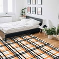 thumbnail image 6 of Area Rug 4'x6' Abstract Stripes Orange Black Grey Plaid Washable Area Rugs Non Shedding Floor Carpet Rubber Backing Non-Slip Indoor Mats for Living Room Bedroom Kitchen, 6 of 8