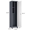 thumbnail image 3 of Metal Broom Storage Cabinet, Narrow Cabinet with Hooks, 65" Slim Bathroom Storage Cabinet with Shelves, Heavy-Duty Cleaning Storage Cabinet for Utility Room, Gym, Office, Garage, 3 of 8