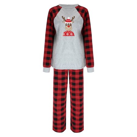 

LEEy-world Christmas Pajamas For Family Matching Family Christmas Pajamas Set Xmas Holiday Pjs For Women/Men/Kids/Couples Letter Printed Loungewear Sleepwear Grey S