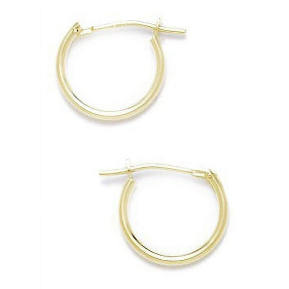 14k Yellow Gold 12mm Round Hoop Earrings