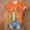 Orange, variant on Womens Shirts Retro Hippie Print Crew Neck Summer Tshirts Shirts for Women Black L