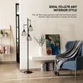 thumbnail image 4 of Bestco 67" Industrial Floor Lamp with Hanging Metal Shades, Black, 4 of 13
