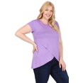 thumbnail image 2 of Pastel by Vivienne Women's Short Sleeve Tulip Hem Top Plus Size Lilac X-Large, 2 of 4