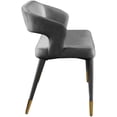 thumbnail image 5 of Maklaine Velvet Gray Bench Rectangular Contemporary Rounded Back Upholstered Legs Unassembled, 5 of 6