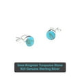 thumbnail image 2 of Y'all Sterling Silver Stud Earrings with 5mm Kingman Turquoise Stone Fashion Earrings for Women, 2 of 5