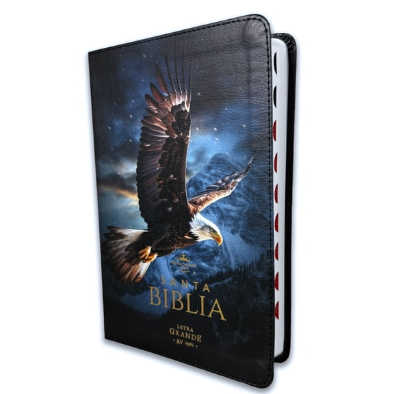 Biblia Letra Grande 12 puntos RV1960 imit piel negro aguila con indice