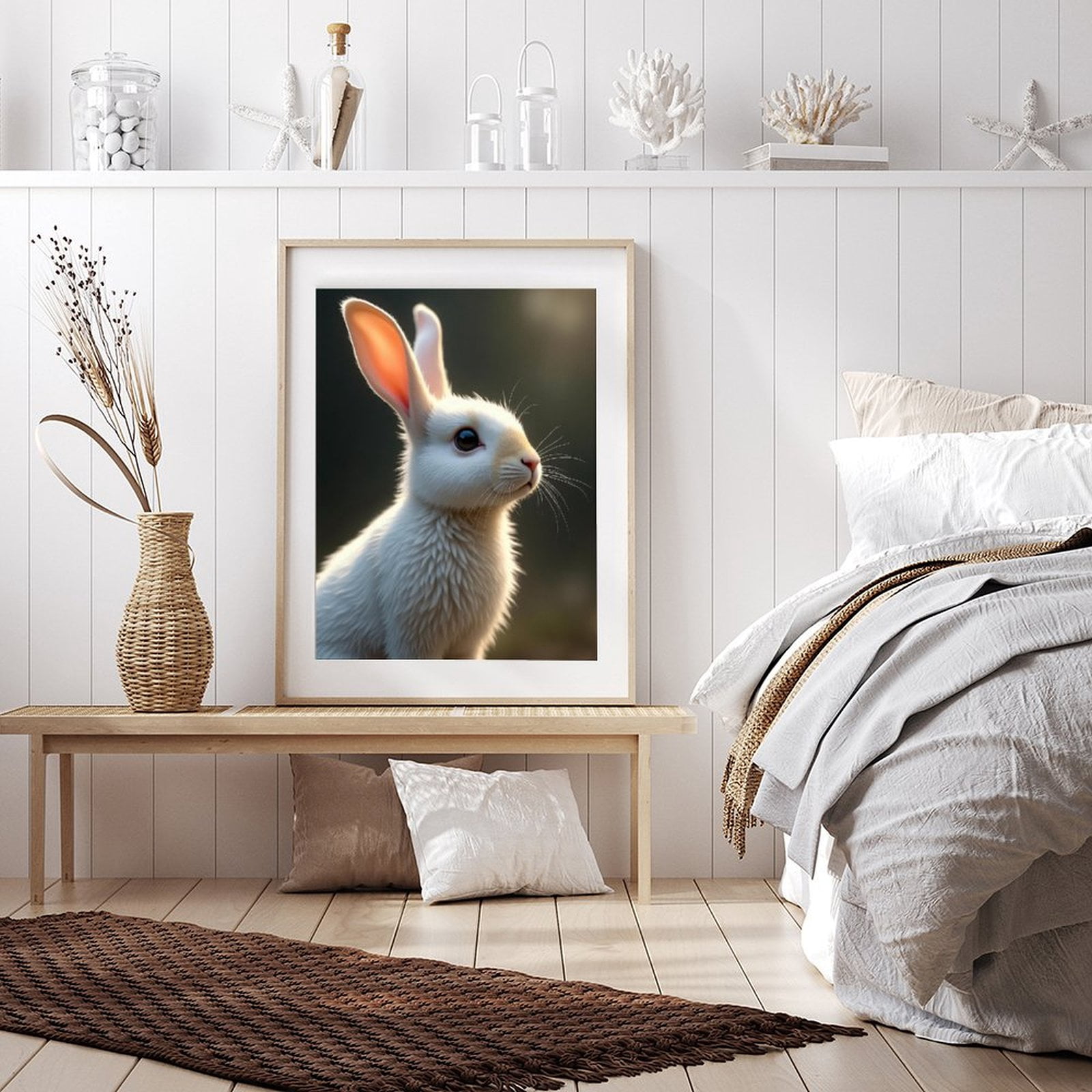 Diamond Art Kit for Adults, Cute Rabbit White Print No.68 Diamond Painting for Adults Beginners, 5D DIY Diamond Art Painting Kits, Colorful Diamond Painting Craft for Home Decor 12x16