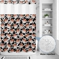 thumbnail image 4 of No Hook Shower Curtain with Built-in Rings - Western Christmas Washable Waterproof Fabric Bathroom Curtains for Hotel,Rentals, Stall 48 X 72 Inch , Cow Texture Cowboy Santa Claus Black White, 4 of 9