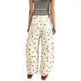 thumbnail image 4 of Polka Dot Casual Women's Jeans Summer Wave Dot Denim Pants Straight Leg Cotton Loose Fit Daily Wear for Female, 4 of 6