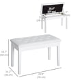 thumbnail image 2 of White Padded Piano Bench with Storage | 30" Faux Leather Keyboard Bench - Living Room, Music Room, Entryway Seating, 2 of 7