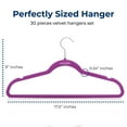 thumbnail image 2 of SereneLife 30 Pack Velvet Hangers - Non-Slip, 360 Swivel Hook - Ultra-Thin, Lightweight, Space Saving for Shirts, Sweaters, Hoodies, Kids Clothes & Dresses, 2 of 7