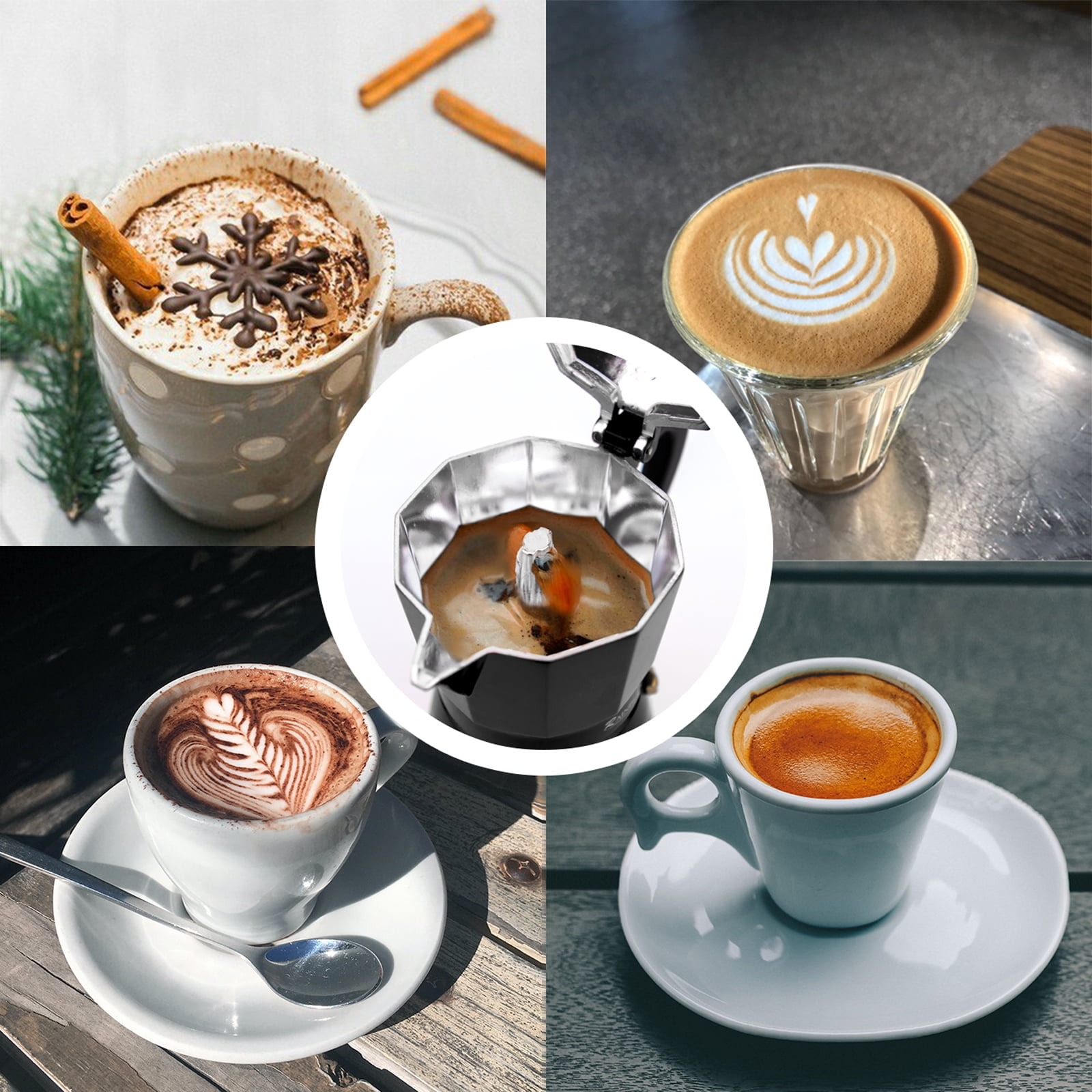 Lowestbest Classic Italian Style 6 Cup Coffee Moka Pot, Making Delicious Coffee, Easy to Operate and Quick to Clean the Pot Lowestbest Classic Italian Style 6 Cup Coffee Moka Pot, Making Delicious Coffee, Easy to Operate and Quick to Clean the Pot