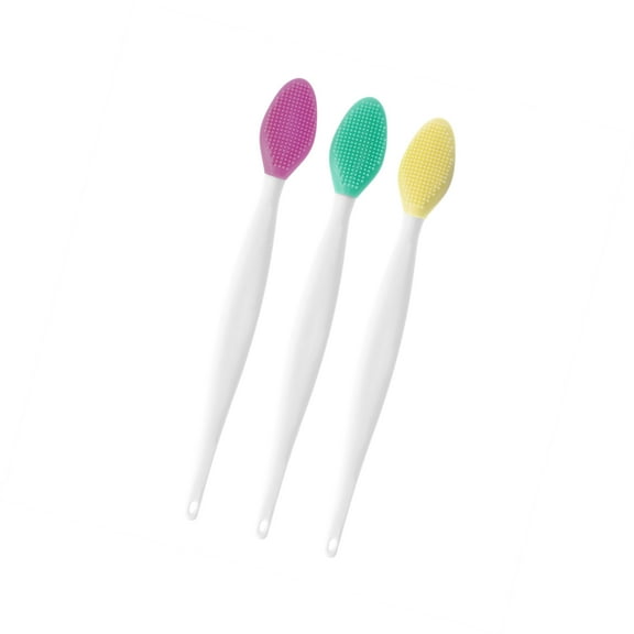 Vocoste Silicone Double-Sided Pore Brush Gentle Exfoliating Rose Green Yellow 3 Pcs