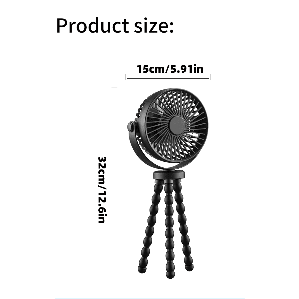 Baby Stroller Fan, Portable Fan 2000mAh, Clip on Fan for Baby, Mini Desk Hanging Fan Battery Rechargeable Personal Fan for Stroller, Car Seat, Treadmill, Camping