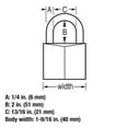 thumbnail image 2 of 1-9/16"(40mm) Solid Brass Padlock KA 4 Pack with 2" Shackle, 2 of 6
