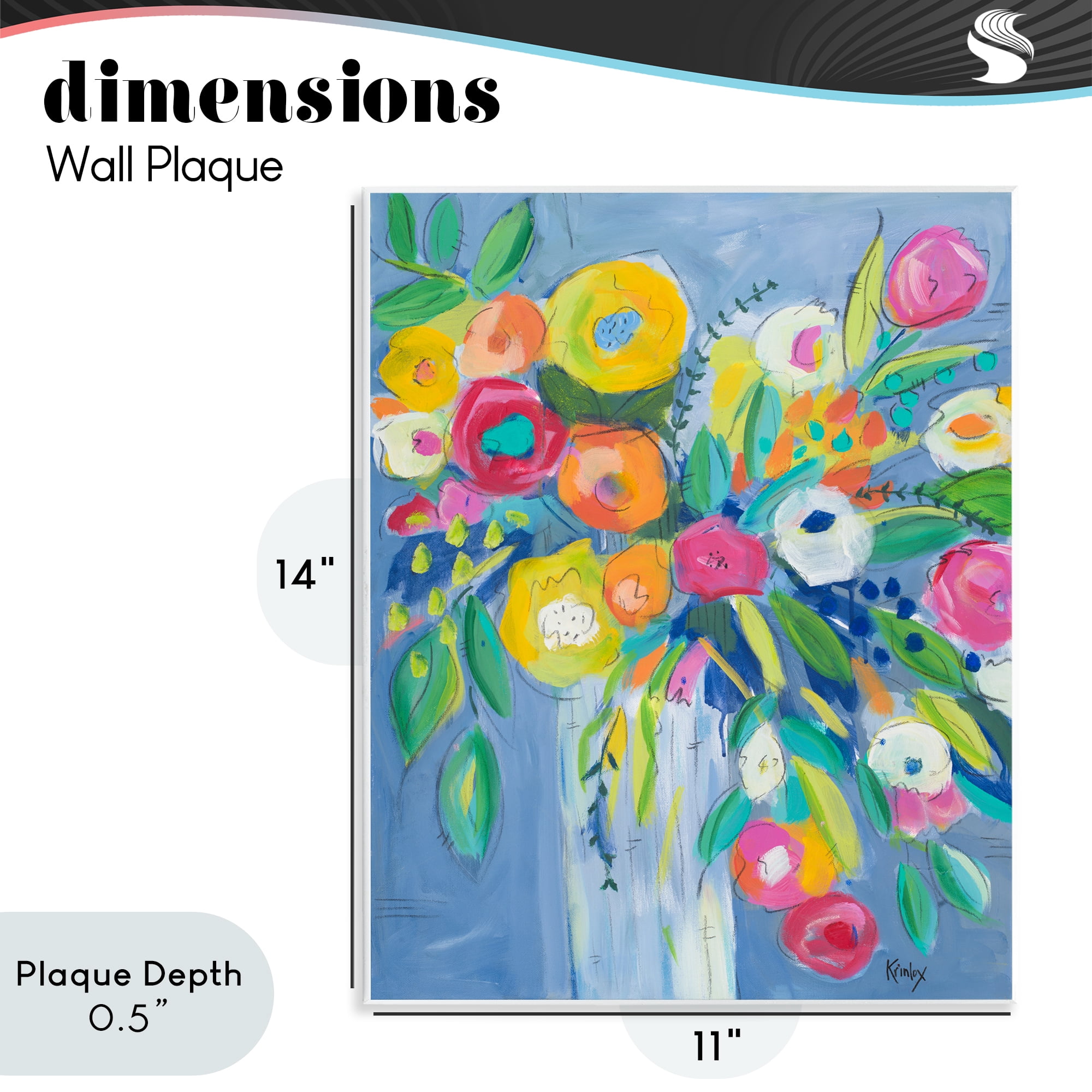 Stupell Industries Cheerful Blossom Energy Wall Plaque Art, design by Krinlox