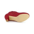 thumbnail image 3 of Unique Bargains Women's Platform Round Toe Chunky Heels Ankle Boots Red (Size 9.5), 3 of 7