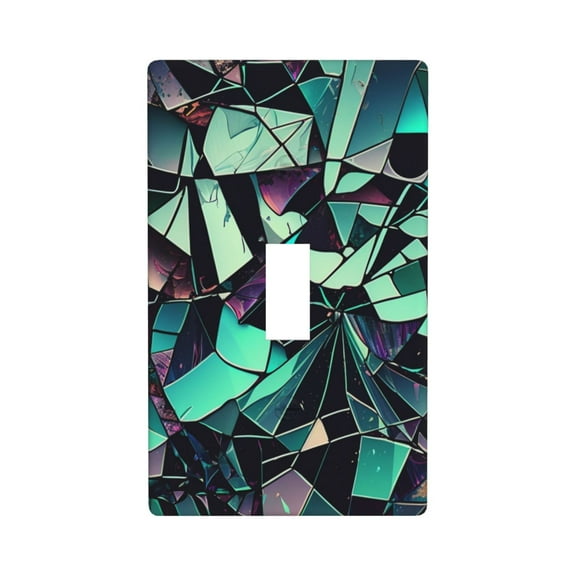 1-Gang Toggle Wall Plate Single Light Switch Cover - Broken Glass art vintage