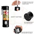 thumbnail image 3 of TORUBIA Portable Blender, Smoothies Personal Blender Mini Shakes Juicer Cup USB Rechargeable 400ML, 3 of 8