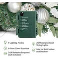 thumbnail image 2 of GOGRANT 6 FT Christmas Garland with Lights, Silver Pre-Lit Xmas Garland with 20 LED Lights with Timer for Mantle Staircase Table, Battery Operated Winter Garland, 2 of 7