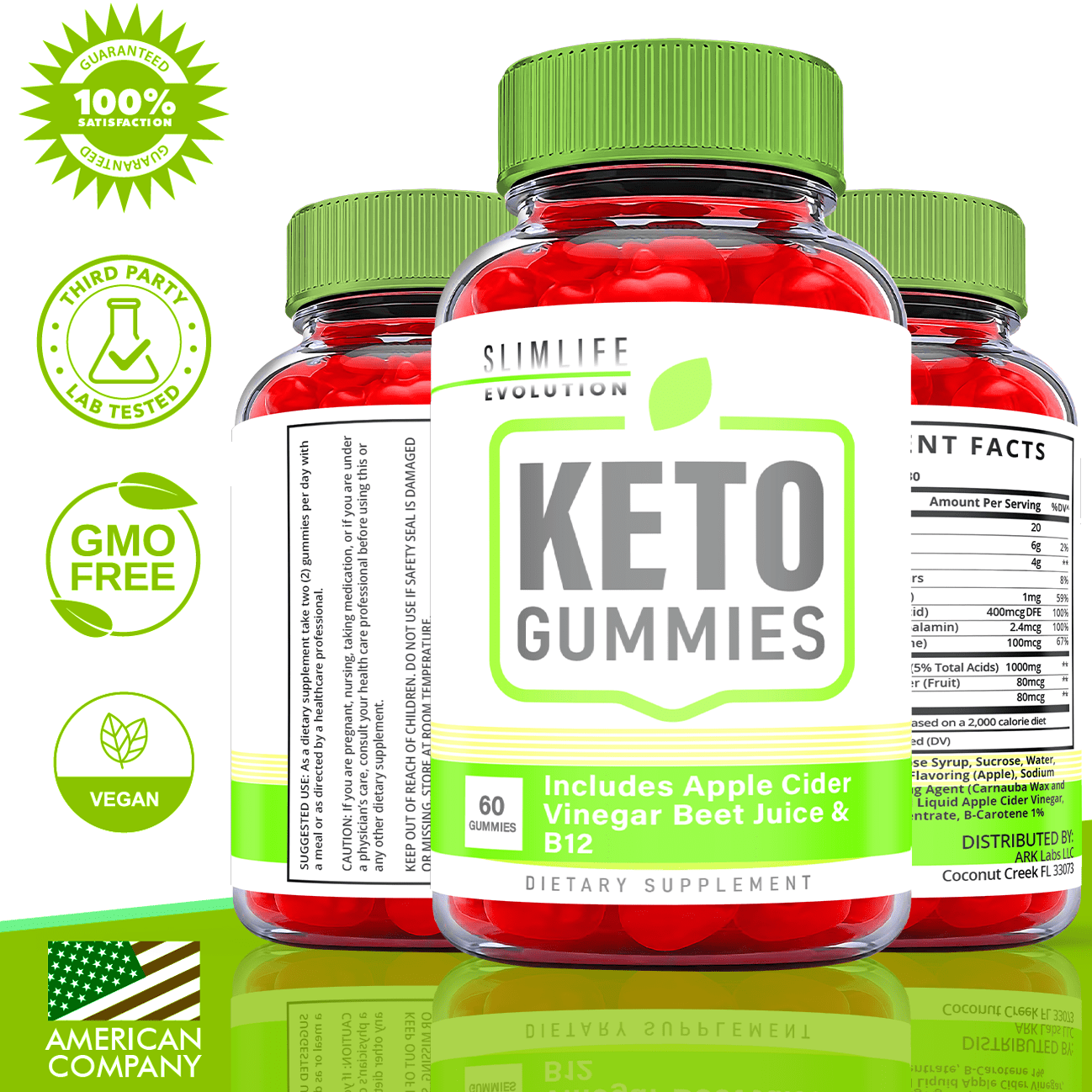 (5 Pack) Slimlife Evolution Keto ACV Gummies - Apple Cider Vinegar Supplement for Weight Loss - Energy & Focus Boosting Dietary Supplements for Weight Management & Metabolism - Fat Burn - 300 Gummies