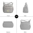 thumbnail image 3 of KXF Nylon Crossboby Bag for Women - Waterproof Zipper Multi-pocket Travel Shoulder Bag Purse Wallet (Gray), 3 of 8
