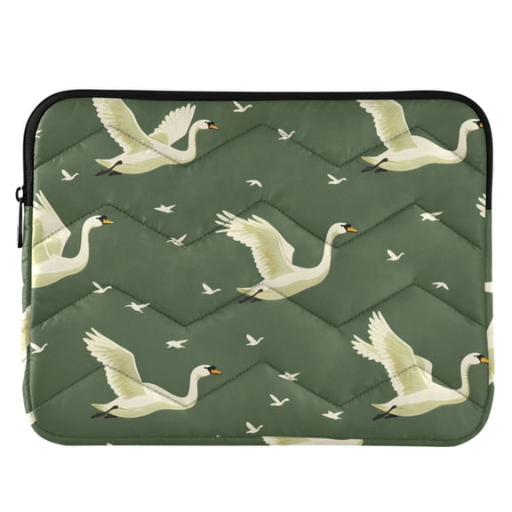 ALAZA Flying Swans Green Pattern Laptop Sleeve Case for 13-14 Inch Computer Cover Bag Medium