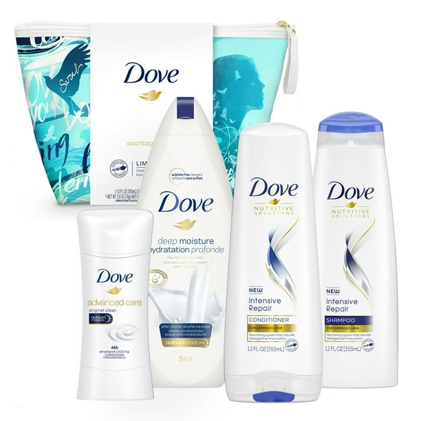 26 Value Dove 5 Pc Self Esteem Project Sarah Holiday Gift Set Shampoo Conditioner Deodorant Bodywash With Bonus Pouf Walmart Com Walmart Com