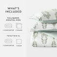 thumbnail image 3 of Noble Linens Down Alternative Folk Leaves Eucalyptus Reversible Comforter Set, 3 of 8