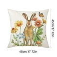 thumbnail image 3 of QTOCIO Easter Pillow Rabbits Patterns Throw Pillow Cases Decorative Cushion Covers For Sofa Couch Home Easter Decor, 3 of 4