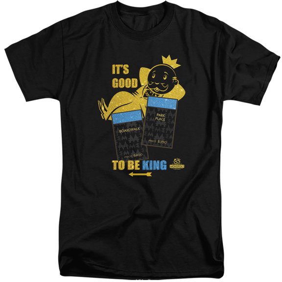 Monopoly Its Good To Be King S/S Adult Tall 18/1 T-Shirt Black
