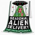 thumbnail image 2 of Holiday Landing Zone UFO Poster, Funny Christmas Style for Alien Lovers, Seasonal Alien Delivery Scene and Christmas Gift, Cozy Flannel Blanket for Sofa and Game Room, Sci Fi Home Decor, 2 of 9