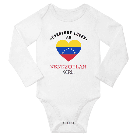 

Everyone Loves An Venezuelan Girl Baby Long Slevve Bodysuit Outfits (White 12-18 Months)