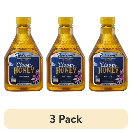 (3 pack) Burleson's Grade A Natural Clover Honey, 40 fl. oz.