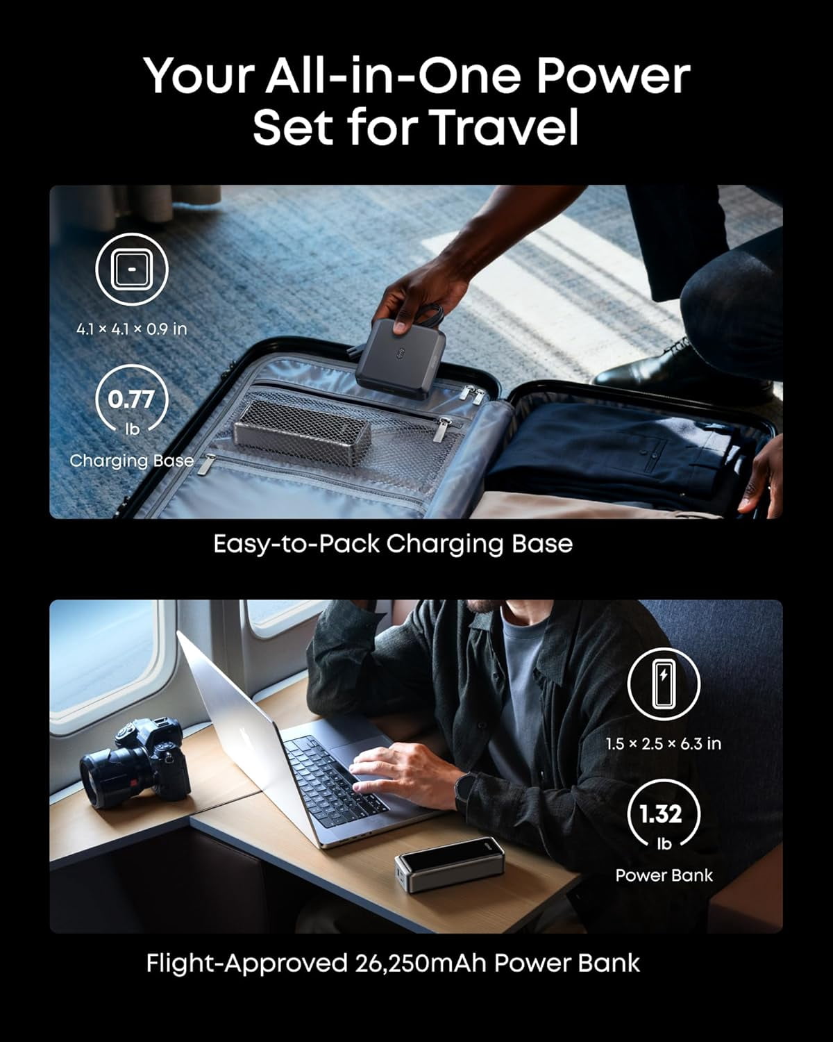 Anker Prime Power Bank and Charging Base, 26,250mAh 300W Max Portable Charger with Base for 6 Devices, Two-Way Charging, TSA-Approved, App Control, compatible for MacBook, iPhone 17 Series, and More