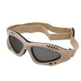 thumbnail image 4 of Gafas de seguridad resistentes a los impactos, a la arena, transpirables, con correa de malla de hierro y bolsa de almacenamiento, color marrón, 4 of 12
